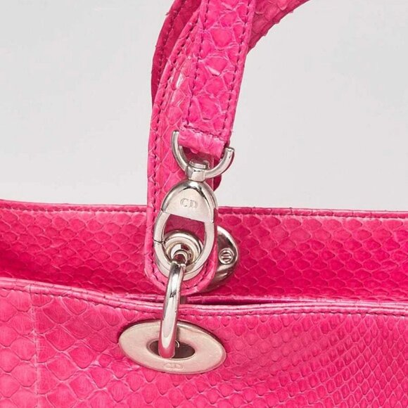 Christian Dior Pink Python Large Lady Dior Bag - Picture 7 of 11